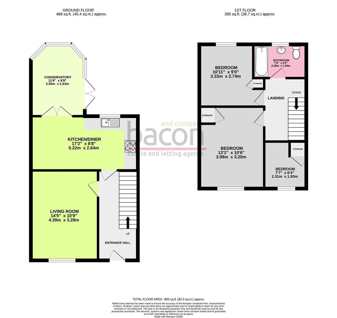 Floor Plan | House - Semi-Detached | Cedar Avenue, Worthing, BN13 | Sold - Subject to Contract